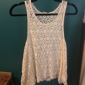 Pins and needles cream crotchet tank top